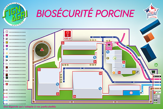 Panneau de biosécurité porcine